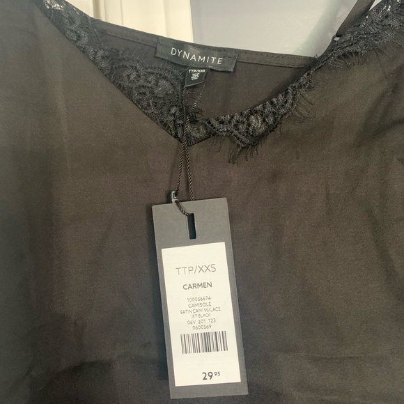 DYNAMITE Satin Cami w/Lace - Picture 4 of 6